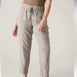 ATHLETA "Retreat" linen ankle pant in new excellent condition, Side/back pockets